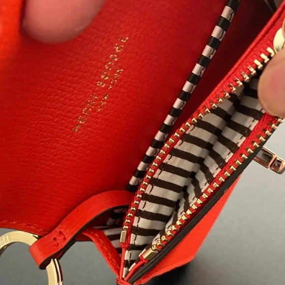 Henri Bendel Orange Leather Compact Wallet - Picture 5 of 16